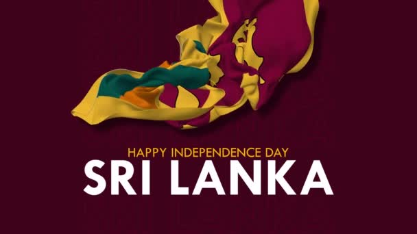 Sri Lanka Flagg Flying Wind Happy Independence Day Floating Cloth – stockvideo