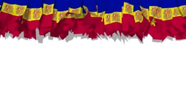 Andorra Flag Strip Waving in The Wind, 3D Rendering, Chroma Key, Luma Matte Selection
