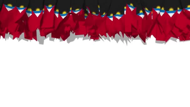 Bandeira Antígua Barbuda Acenando Vento Renderização Chave Chroma Seleção Luma — Vídeo de Stock
