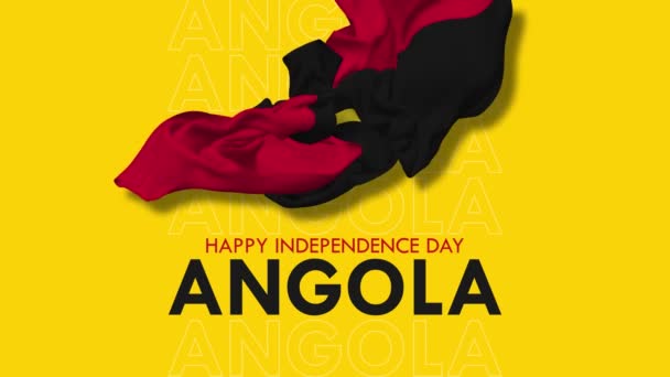 Angola Vlajka Vlající Větru Happy Independence Day Plovoucí Látka Vykreslování — Stock video