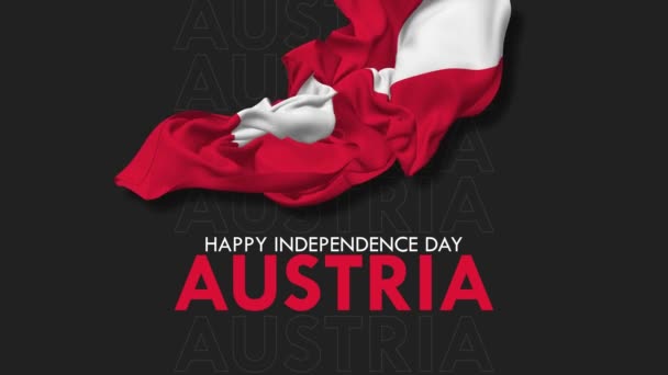 Αυστρία Flag Flying Wind Happy Independence Day Floating Cloth Αποτύπωση — Αρχείο Βίντεο