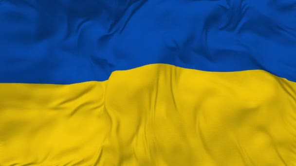 Ukraine Flagge Nahtloser Schleifenhintergrund Schleife Bump Textur Tuch Wellen Zeitlupe — Stockvideo