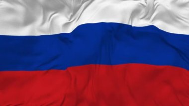 Russia Flag Seamless Looping Background, Looped Bump Texture Cloth Waving Slow Motion, 3D Rendering