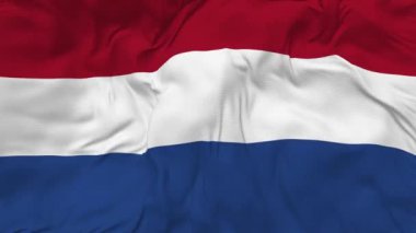 Netherlands Flag Seamless Looping Background, Looped Bump Texture Cloth Waving Slow Motion, 3D Rendering