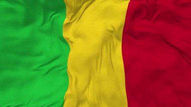 Mali Bayrağı Kusursuz Döngü Arkaplanı, Kabarık Doku Kumaşı Yavaş Hareket, 3B Görüntüleme