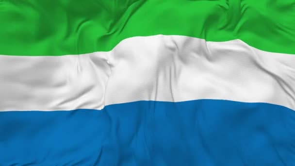Sierra Leone Flagge Nahtloser Schleifenhintergrund Schleife Bump Textur Tuch Waving — Stockvideo