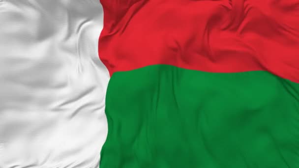 Madagaskar Flagga Sömlös Looping Bakgrund Loopas Bula Textur Tyg Viftande — Stockvideo
