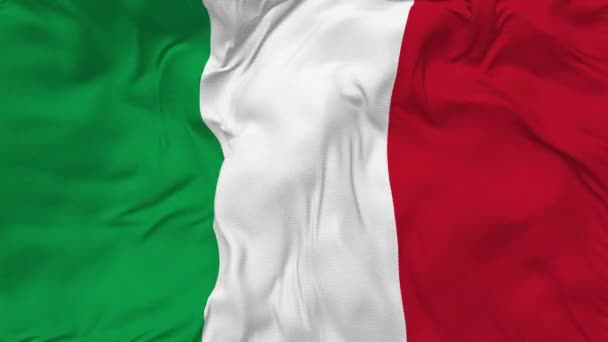 イタリア国旗シームレスループ背景 ループ状のバンプテクスチャクロス波スローモーション 3Dレンダリング — ストック動画