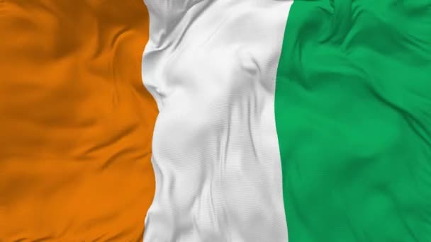 Elfenbenskusten Flagga Sömlös Looping Bakgrund Loopas Klump Textur Duk Viftande — Stockvideo