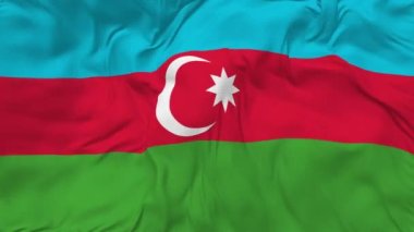 Azerbaijan Flag Seamless Looping Background, Looped Bump Texture Cloth Waving Slow Motion, 3D Rendering