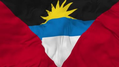 Antigua and Barbuda Flag Seamless Looping Background, Looped Bump Texture Cloth Waving Slow Motion, 3D Rendering