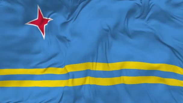 Aruba Zászló Zökkenőmentes Hurkolás Háttér Hurkolt Dudor Textúra Szövet Hullámzó — Stock videók