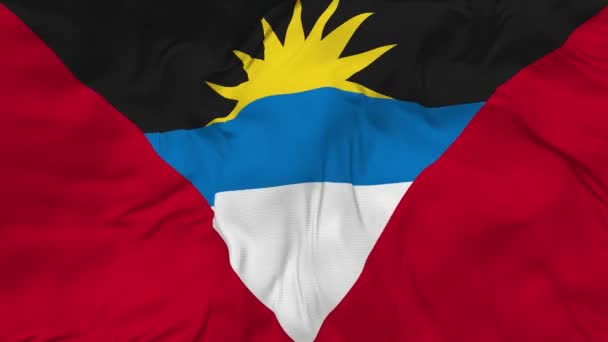 Antigua Barbuda Bandera Fondo Bucle Sin Costura Paño Textura Golpe — Vídeos de Stock