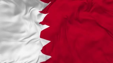 Bahrain Flag Seamless Looping Background, Looped Bump Texture Cloth Waving Slow Motion, 3D Rendering