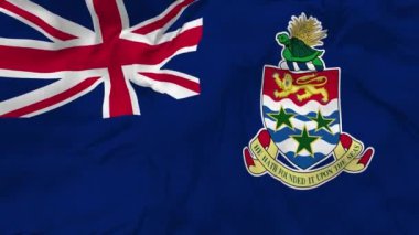 Cayman Islands Flag Seamless Looping Background, Looped Bump Texture Cloth Waving Slow Motion, 3D Rendering