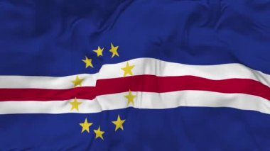 Cape Verde, Cabo Verde Flag Seamless Looping Background, Looped Bump Texture Cloth Waving Slow Motion, 3D Rendering