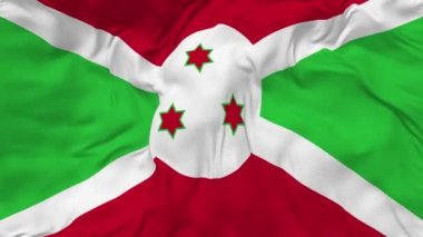 Burundi Flag Seamless Looping Background, Looped Bump Texture Cloth Waving Slow Motion, 3D Rendering