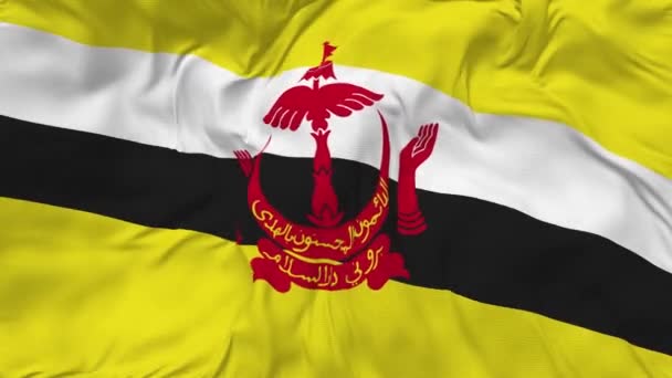 Brunei Flag Seamless Looping Background Looped Bump Texture Cloth Waving — Stok video