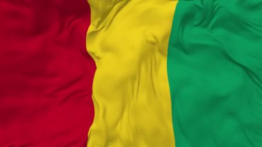 Guinea Flag Seamless Looping Background, Looped Bump Texture Cloth Waving Slow Motion, 3D Rendering