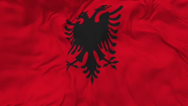 阿尔巴尼亚国旗无缝隙环线背景图 环状块状纹理布波浪慢动作 3D渲染 — 图库视频影像