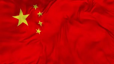 China Flag Seamless Looping Background, Looped Bump Texture Cloth Waving Slow Motion, 3D Rendering