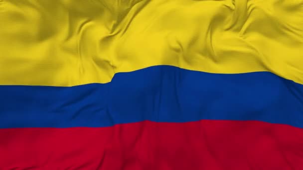 Colombia Flag Seamless Looping Background Looped Bump Texture Cloth Waving — стокове відео
