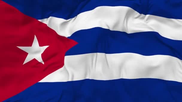 古巴国旗无缝隙环线背景图 环状块状纹理布波浪慢动作 3D渲染 — 图库视频影像