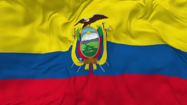 Ecuador Flag Seamless Looping Background, Looped Bump Texture Cloth Waving Slow Motion, 3D Rendering