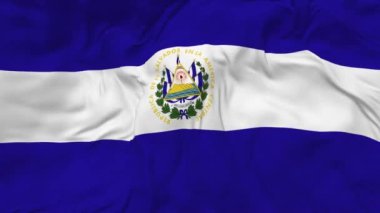 El Salvador Bayrağı Kusursuz Döngü Arkaplanı, Döngülü Kabarık Doku Kumaşı Yavaş Hareket, 3D Görüntüleme