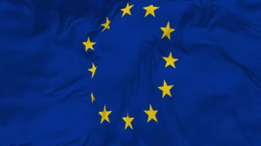 Avrupa Birliği Bayraksız Döngüleme Arkaplanı, Döngülü Kabarık Doku Kumaşı Yavaş Hareket, 3B Görüntüleme