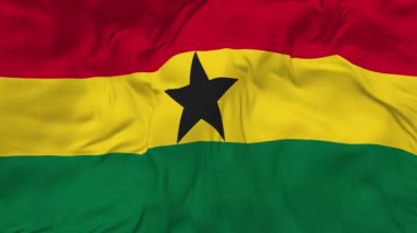 Gana Bayrağı Kusursuz Döngü Arkaplanı, Döngülü Çarpışan Doku Kumaşı Yavaş Hareket, 3B Görüntüleme