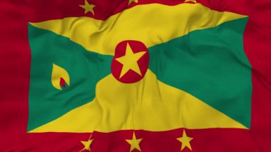 Grenada Bayrağı Kusursuz Döngü Arkaplanı, Döngülü Çarpışan Doku Kumaşı Yavaş Hareket, 3B Renklendirme