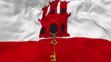 Cebelitarık Bayrağı Kusursuz Döngü Arkaplanı, Döngülü Çarpışan Doku Kumaşı Sallama Yavaş Hareketi, Üç Boyutlu Hazırlama