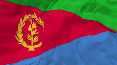 Eritrea Bayrağı Kusursuz Döngü Arkaplanı, Döngülü Çarpışan Doku Kumaşı Yavaş Hareket, 3B Görüntüleme