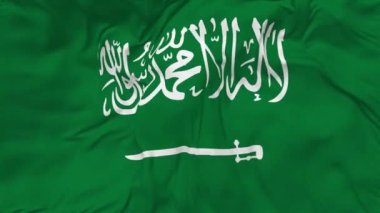 Suudi Arabistan Bayrağı Kusursuz Döngü Arkaplanı, Kabarık Doku Kumaşı Yavaş Hareket, 3B Görüntüleme