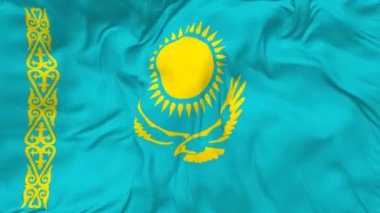 Kazakistan Bayrak Bayraksız Döngü Arkaplanı, Döngülü Çarpışan Doku Kumaşı Yavaş Hareket, 3B Görüntüleme