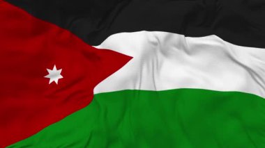 Ürdün Bayrağı Kusursuz Döngü Arkaplanı, Döngülü Kabarık Doku Kumaşı Yavaş Hareket, 3B Hazırlama