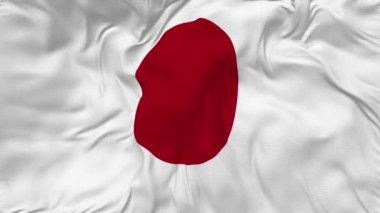 Japon Bayrağı Kusursuz Döngü Arkaplanı, Çarpışan Doku Kumaşı Yavaş Hareket, 3B Görüntüleme 