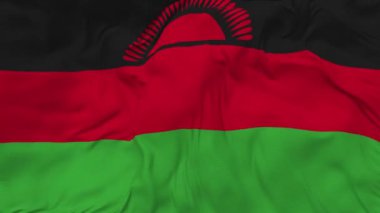 Malawi Bayrağı Kusursuz Döngü Arkaplanı, Döngülü Çarpışan Doku Kumaşı Yavaş Hareket, 3B Görüntüleme 