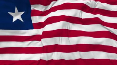 Liberya Bayrağı Kusursuz Döngü Arkaplanı, Döngülü Kabarık Doku Kumaşı Yavaş Hareket, 3B Görüntüleme