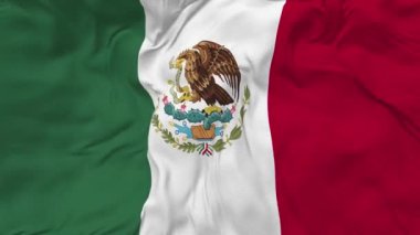 Meksika Bayrağı Kusursuz Döngü Arkaplanı, Döngülü Kabarık Doku Kumaşı Yavaş Hareket, 3 Boyutlu Hazırlama