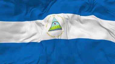 Nikaragua Bayraksız Döngü Arkaplanı, Döngülü Çarpışan Doku Kumaşı Yavaş Hareket, 3B Görüntüleme