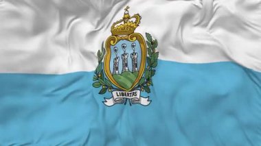 San Marino Bayrağı Kusursuz Döngü Arkaplan, Döngülü Kabarık Doku Kumaşı Yavaş Hareket, 3 boyutlu Görünüm