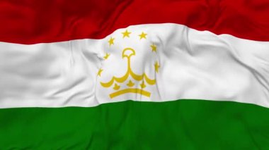 Tacikistan Bayrağı Kusursuz Döngü Arkaplanı, Döngülü Kabarık Doku Kumaşı Yavaş Hareket, 3B Görüntüleme