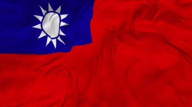 Tayvan Bayraksız Döngü Arkaplanı, Devrilmiş Kabarık Doku Kumaşı Yavaş Hareket, 3B Görüntüleme