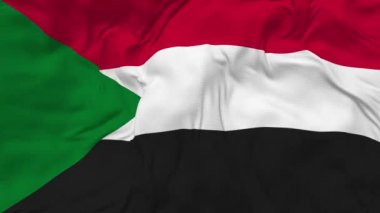 Sudan Bayrağı Kusursuz Döngü Arkaplanı, Döngülü Kabarık Doku Kumaşı Yavaş Hareket, 3B Görüntüleme