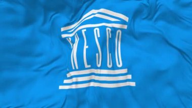 UNESCO Bayrağı, Birleşmiş Milletler Eğitim, Bilim ve Kültür Örgütü Bayraksız Döngüleme Arkaplanı, Döngülü Kabartma Dokusu Yavaş Hareketi, 3D Hazırlama