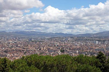 Marsilya, Fransa'nın merkezindeki havadan görünümü