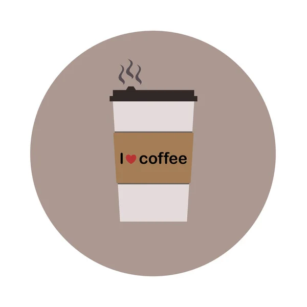 一杯咖啡 矢量图解 咖啡去 拿走咖啡杯 扁平图标 — 图库矢量图片