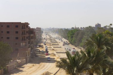 CAIRO, EGYPT - 22 Mayıs 2017: Kahire 'de araba trafiği